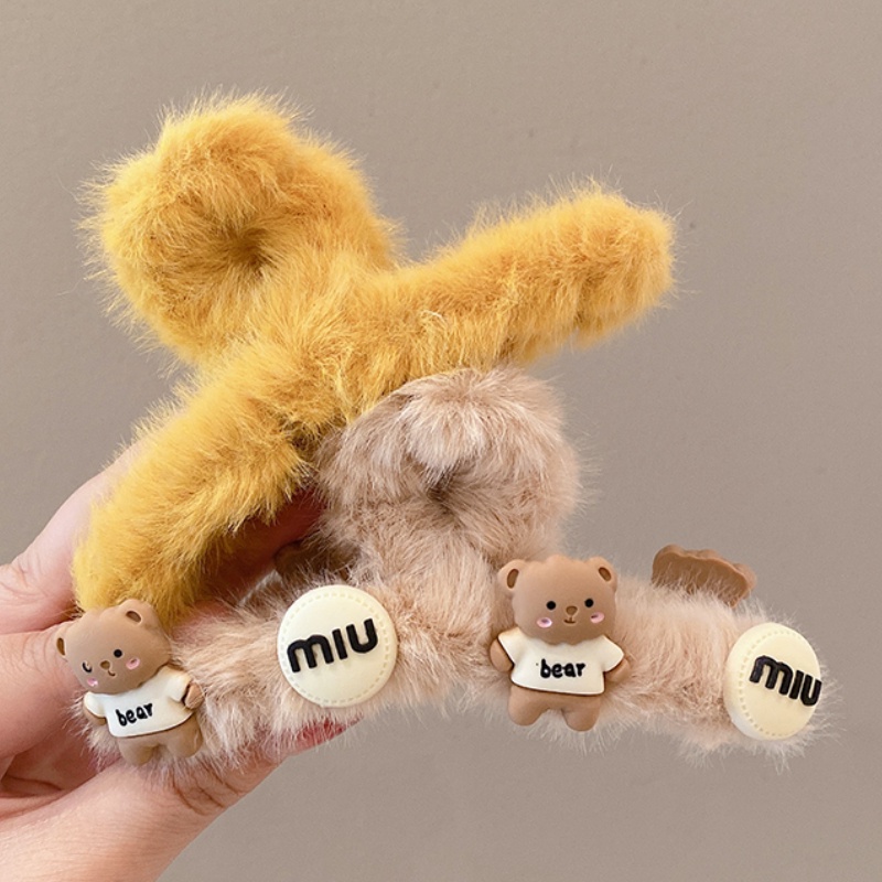 Kẹp Tóc Hình Cá Mập Phủ Lông Phong Cách Hàn Quốc Thời Trang Mùa Thu