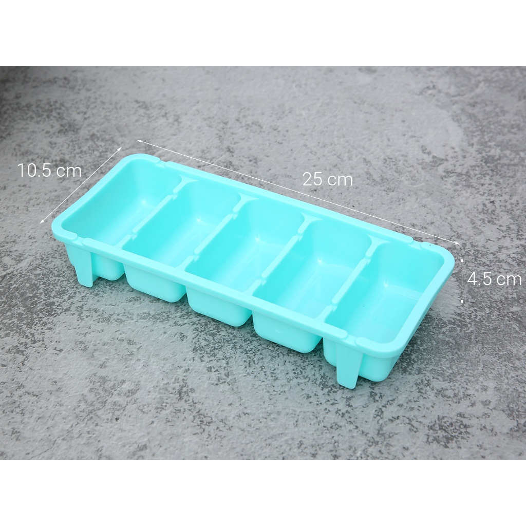 KHAY LÀM ĐÁ 5 VIÊN NHỰA DẺO