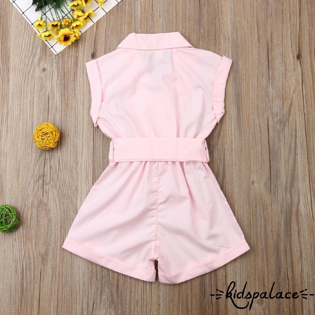 ♟Cute Baby Gilr Clothing Sleeveless Strappy Romper Jumpsuit Bodysuit