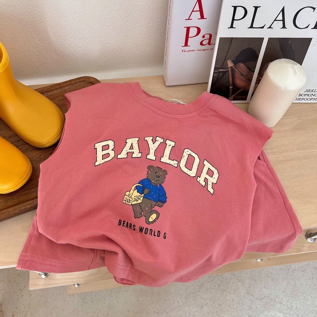 Bộ Sát Nách BayLor Cho Bé Trai Và Bé Gái, Bộ Ba Lỗ Trẻ Em Chất Cotton Anh Store