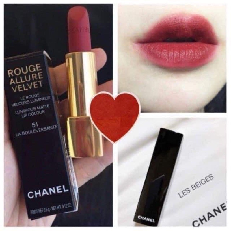 Son chanel 51 màu đỏ hồng cherry [chuẩn auth]