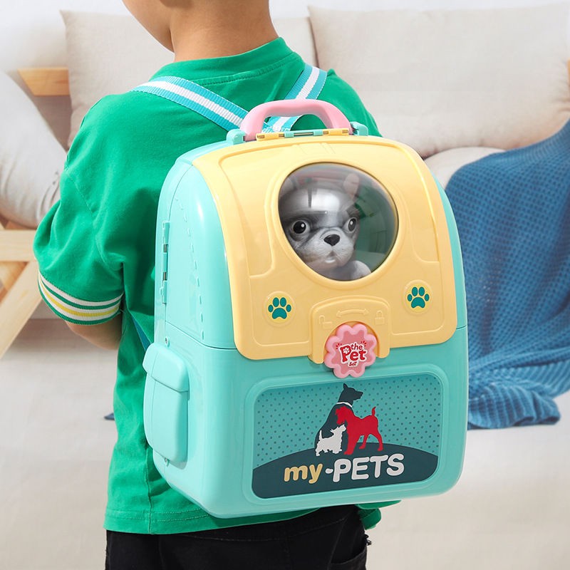 Trẻ em Mô phỏng Pet Ba lô 2 trong 1 Cat Dog Space Bag Đồ chơi nhà cho bé trai và những cô gái