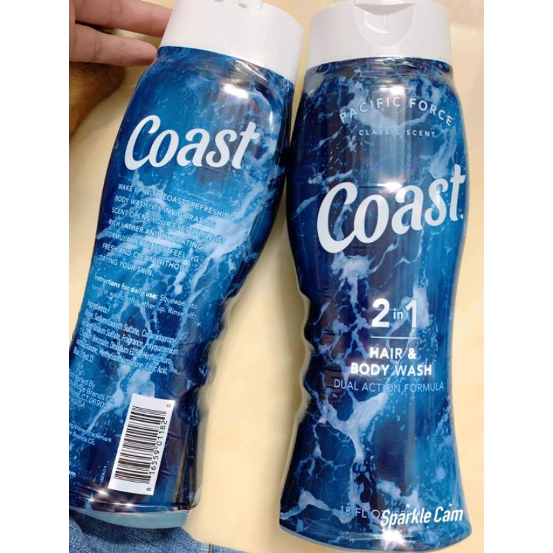 Sữa tắm gội toàn thân Coast 2-in-1 dành cho nam (532ml/chai) của Mỹ🇱🇷