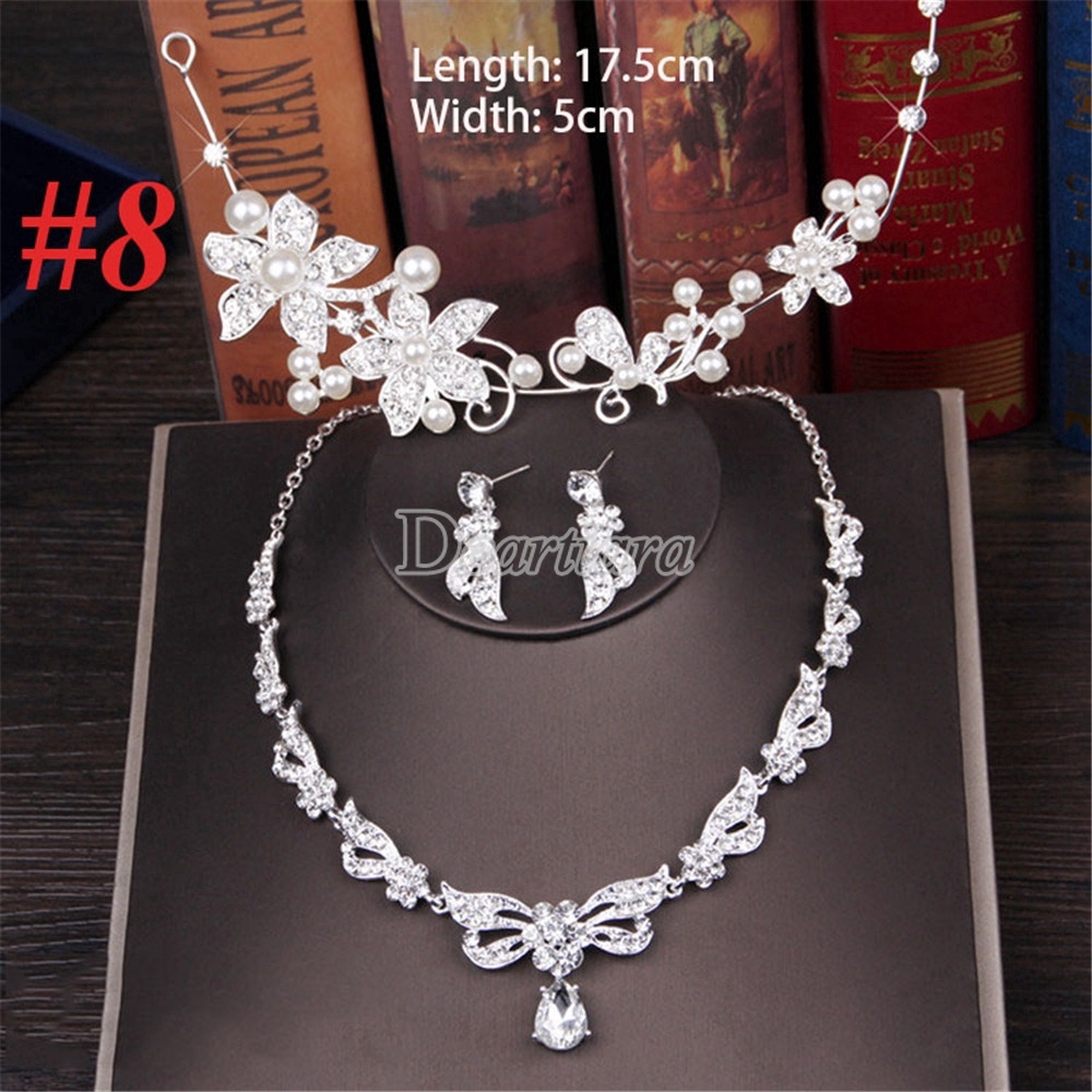 Bộ trang sức cưới với vương miện và hoa tai độc đáo cho cô dâu