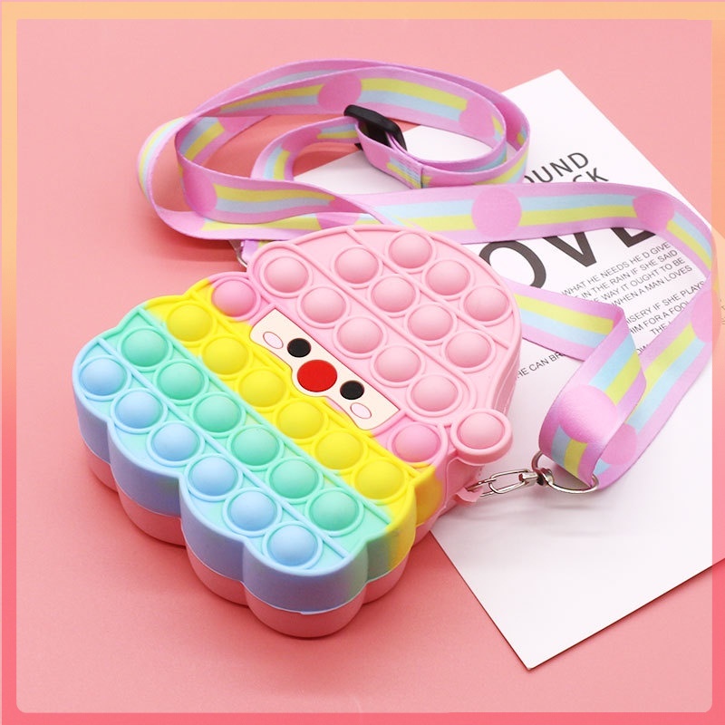 Pop It Túi ông già Noel, Ví tiền xu, push bubble Túi đeo vai, Giảm bớt căng thẳng Túi giáng sinh