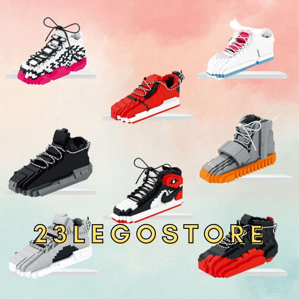 Bộ đồ chơi lắp ghép Giày thể thao Sneakers Yeezy mini cực ngầu, Đồ chơi lắp ráp giày Sneakers Yezzy