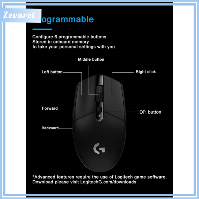 Chuột Gaming Zevaret G304 12000dpi Usb 2.4g, Không Dây 5aa Cho Game Thủ