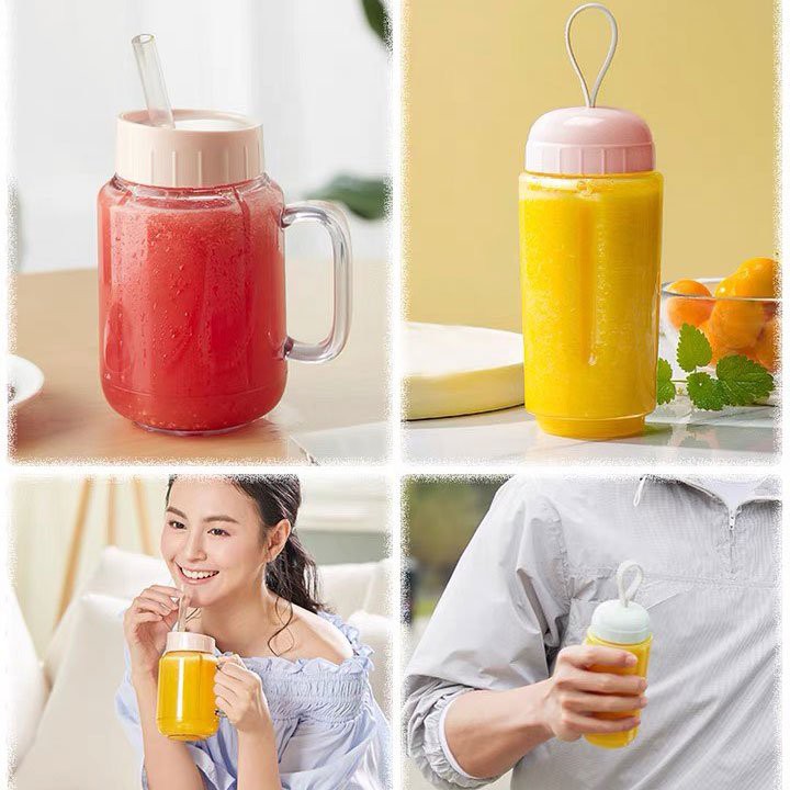 Máy xay sinh tố mini cầm tay BEAR- Dung tích 400ML, 4 lưỡi xay Inox- Nhỏ gọn, tiện lợi