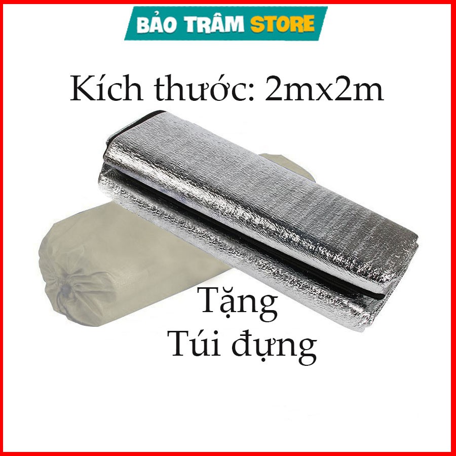 Thảm picnic, Chiếu ngủ văn phòng tráng bạc 2 mặt , du lịch, dã ngoại cách nhiệt có túi đựng