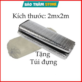 Thảm picnic, Chiếu ngủ văn phòng tráng bạc 2 mặt , du lịch, dã ngoại cách nhiệt có túi đựng
