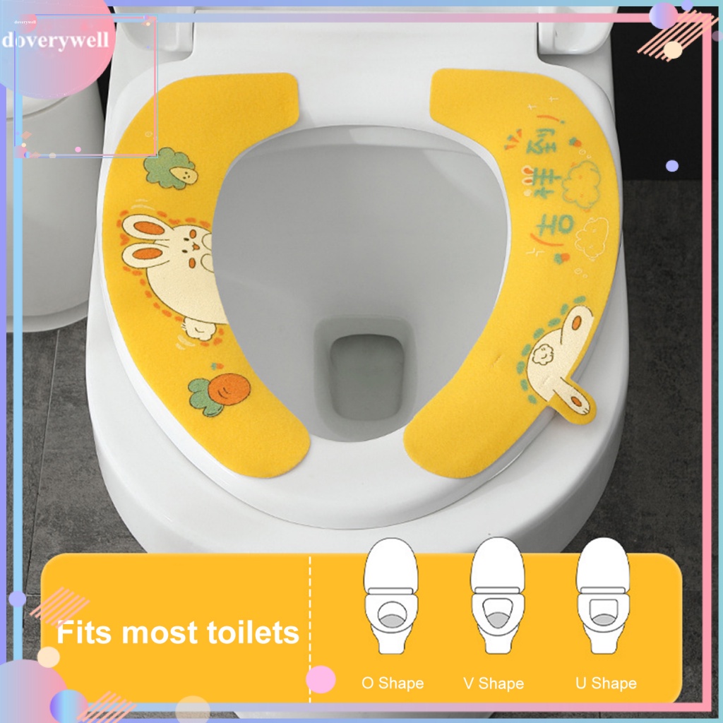 1 Cặp Đệm Lót Bồn Cầu Giữ Ấm Họa Tiết Tinh Tế