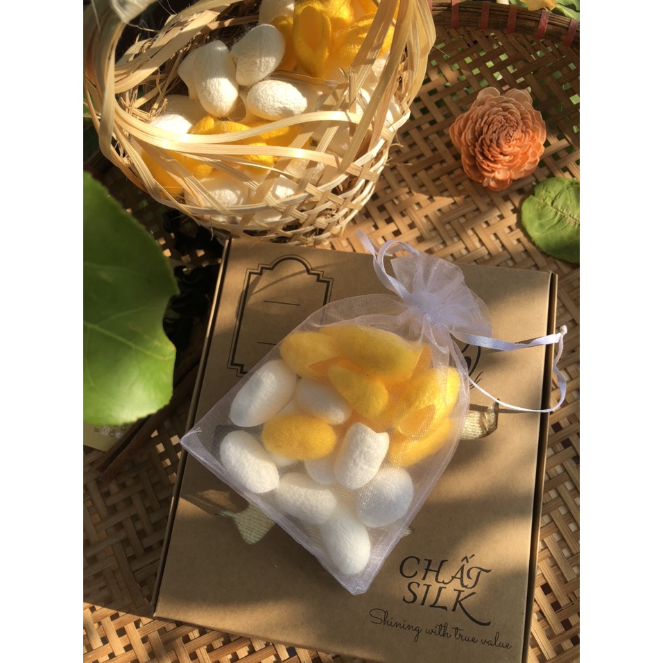 Set 20 tổ kén tằm Chất Silk massage cho da mặt chứa protein secirin cao giúp cấp ẩm và làm sạch da hiệu quả