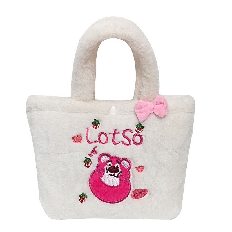 Túi cầm tay mini họa tiết hoạt hình dễ thương cute, hình gấu dâu chó cinnamon