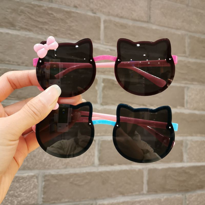 Kính hình mèo có nơ cho bé nơ trắng gọng đỏ, kính râm cho bé, kính đi nắng cho bé trai và bé gái mã 2927 | BigBuy360 - bigbuy360.vn