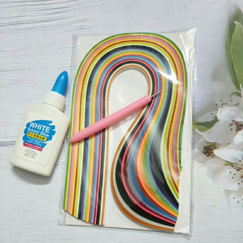 GIẤY CUỐN QUILLING LÀM THIỆP, LÀM TRANH/ GIẤY CUỐN KÈM DỤNG CỤ