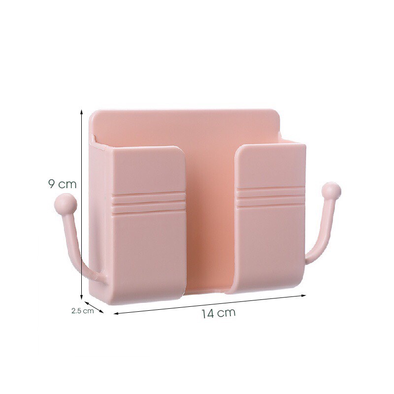 Khay Kệ Dán Tường Để Điện Thoại,Điều Khiển Thông Minh Có 2 Móc Treo Tiện Lợi,Khay Dán Tường Đa Năng Việt Nhật 5689_MC888