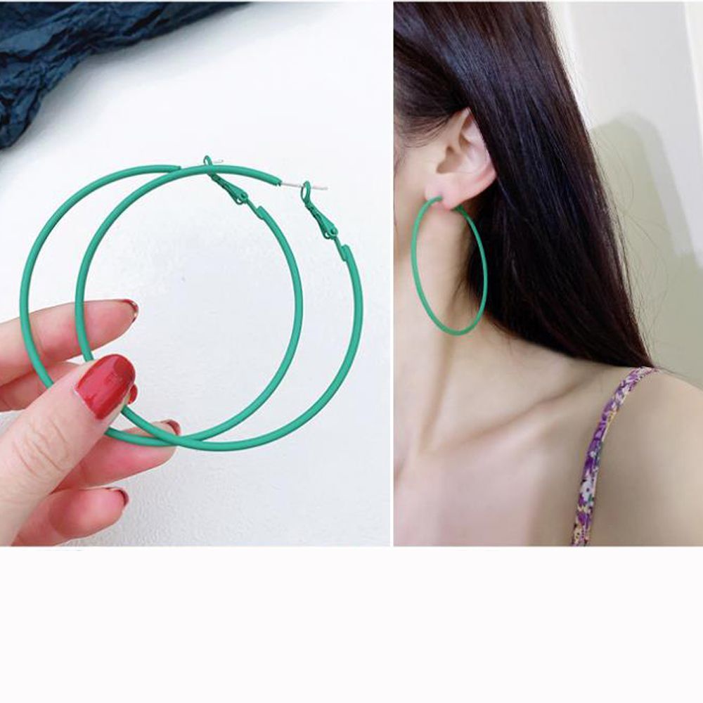 Bông tai hình tròn nhiều màu sắc phong cách Hàn Quốc MIHAN1 cho nữ