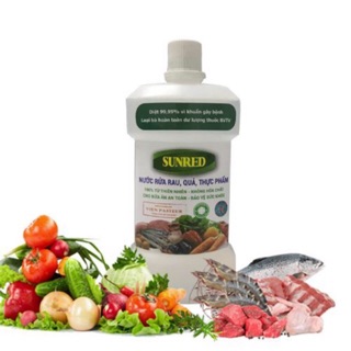 Nước Rửa Rau Củ Quả Thực Phẩm Diệt khuẩn 99.99% VBT Sunred 500ml/Chai