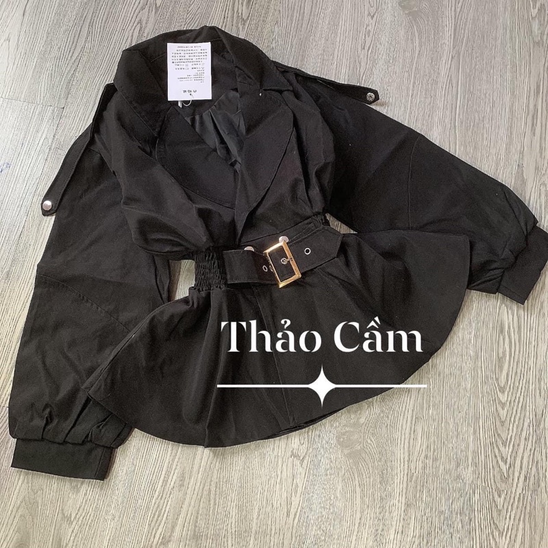 Áo Măng Tô Kaki Chun Eo Có Đai Cài Hàng 2 Lớp , Áo Mangto Nữ Cao Cấp