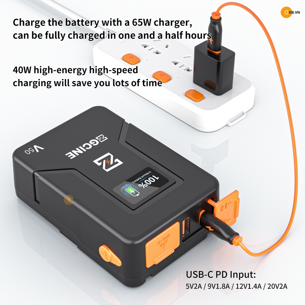 ZGCine V50 Pin V-Mount Battery 50wh 3800mAh cho máy ảnh