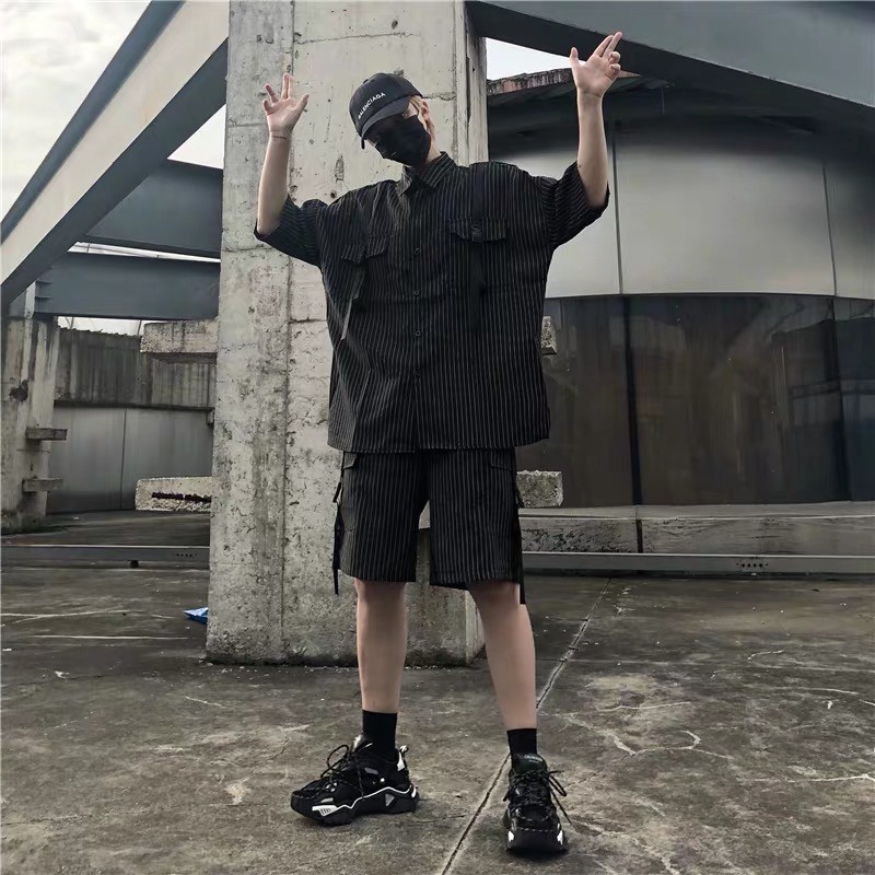 [ORDER] Set áo sơmi +  Ulzzang dáng rộng - unisex form rộng oversize Hàn Quốc street style - Có bán lẻ