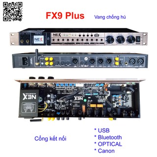 Vang cơ Karaoke gia đình chuyên nghiệp chống hú, có bluetooth cổng quang FX9 Plus