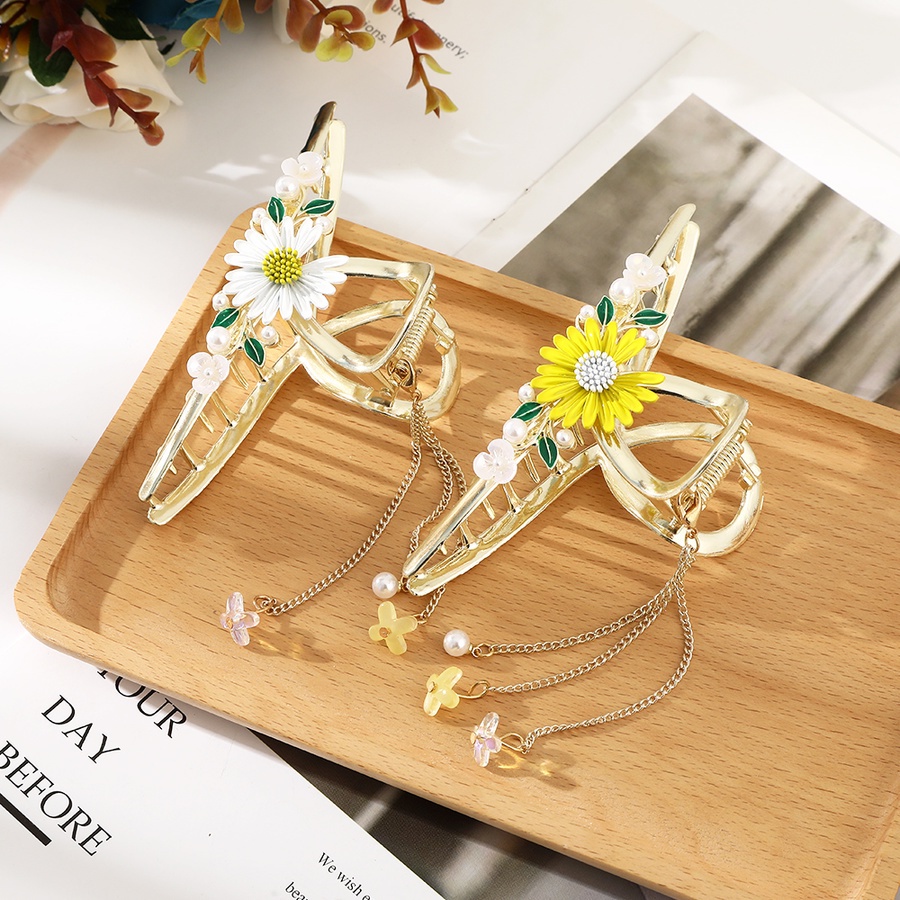 Kẹp Tóc Chuỗi Hạt Đính Hoa Và Tua Rua Thời Trang Cho Nữ