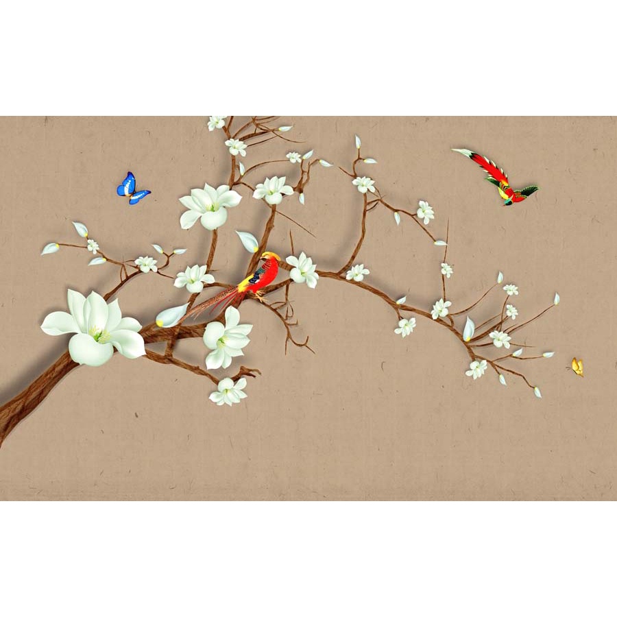 Tranh Dán Tường Phong Cách Đông Dương phong cảnh sang trọng hiện đại