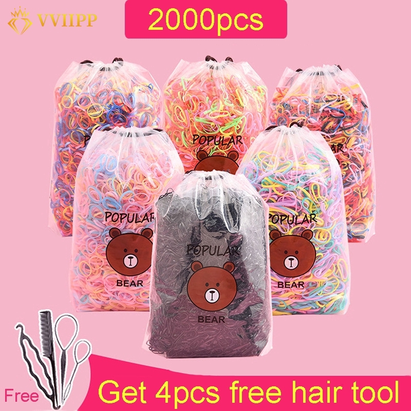 Dây chun cột tóc cao su có nhiều màu dùng một lần dành cho bé