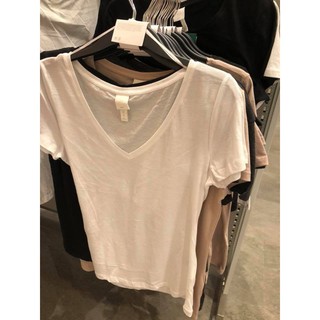 [H&M Auth] Áo phông HM cổ V trơn chuẩn Auth hàng hiệu