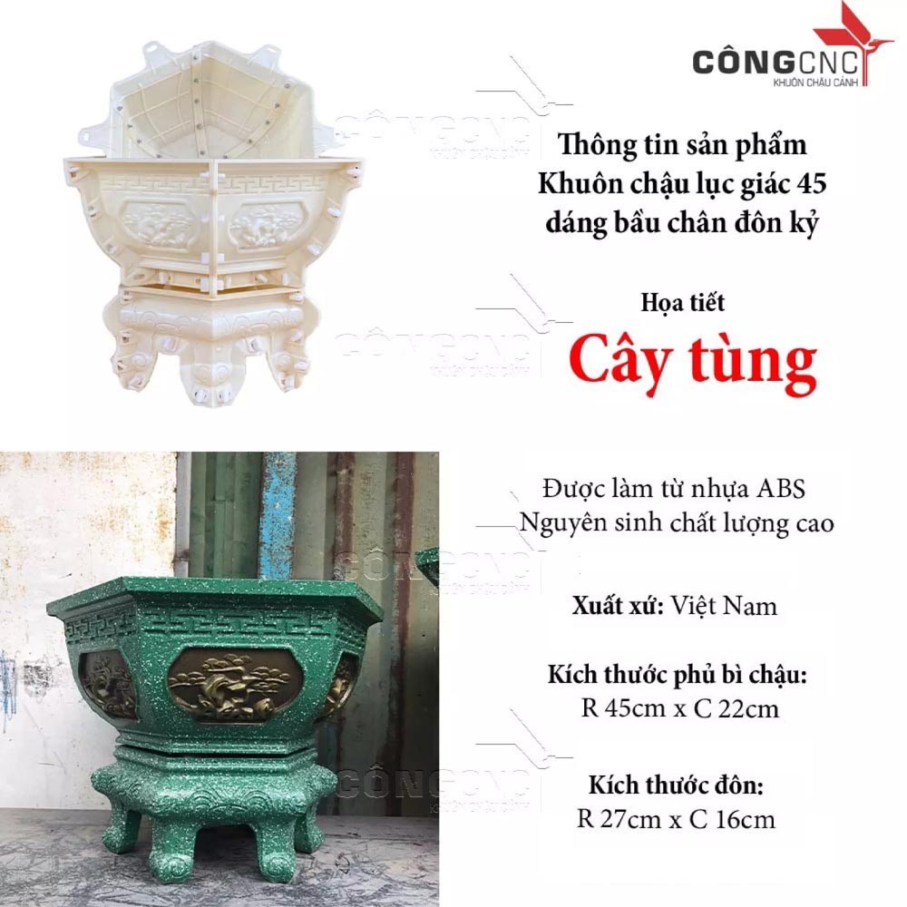 Khuôn Lục Giác 45 Dáng Bầu  Chân Đôn Kỷ