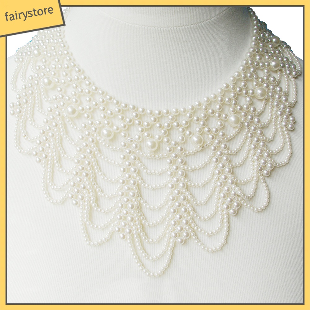 Vòng cổ statement ngọc trai giả thanh lịch cho nữ