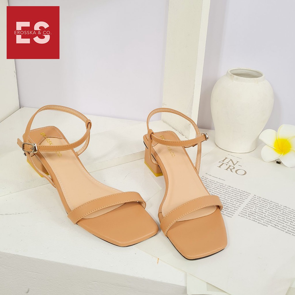 Sandal Erosska thời trang kiểu dáng Hàn Quốc phối màu pastel đế cao 5cm màu tím _ EB021