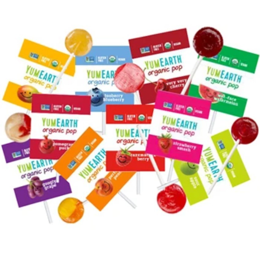 Kẹo mút trái cây hữu cơ yumearth cho bé – yummy Organic Pops (1 cây)