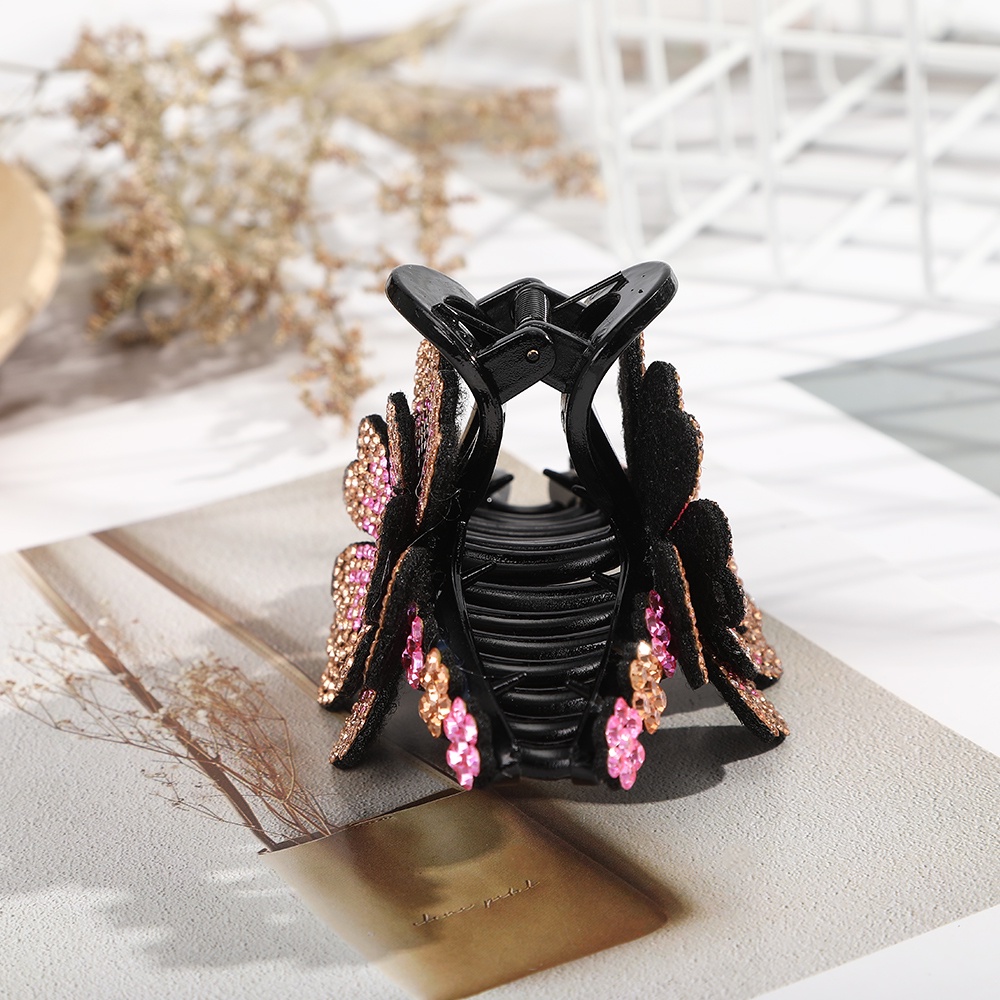 Kẹp gắp tóc HAIMEIKANG mặt hình hoa đính đá thời trang vintage cho nữ