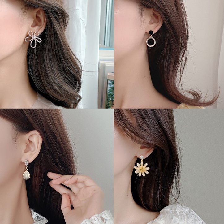 MOCHASHUBông tai MOCHASHU xi mạ bạc S925 dáng dài thời trang dành cho nữ
