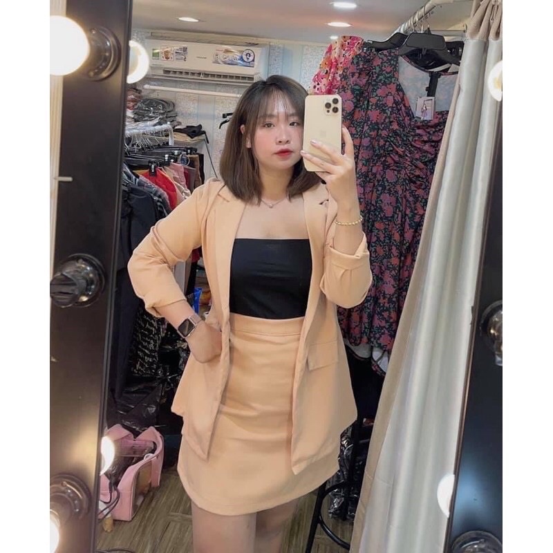 Set áo vest phối chân váy #bigsize 60-90kg | BigBuy360 - bigbuy360.vn