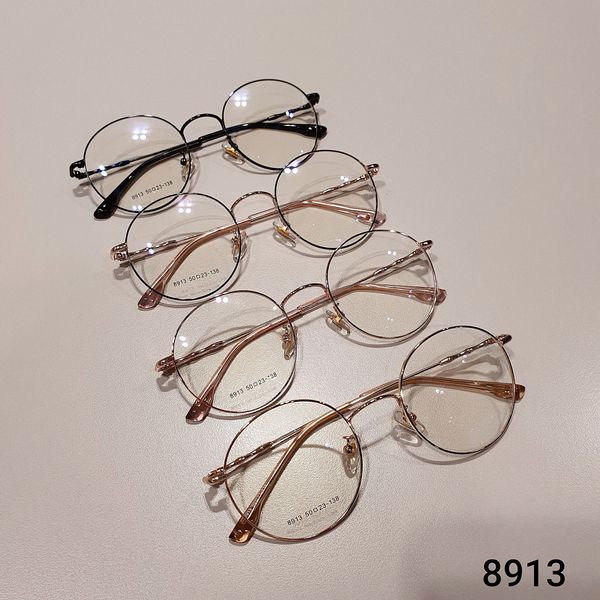 Gọng kính cận nữ, form lục giác hợp kim siêu nhẹ Tiệm của thỏ 8913 full màu
