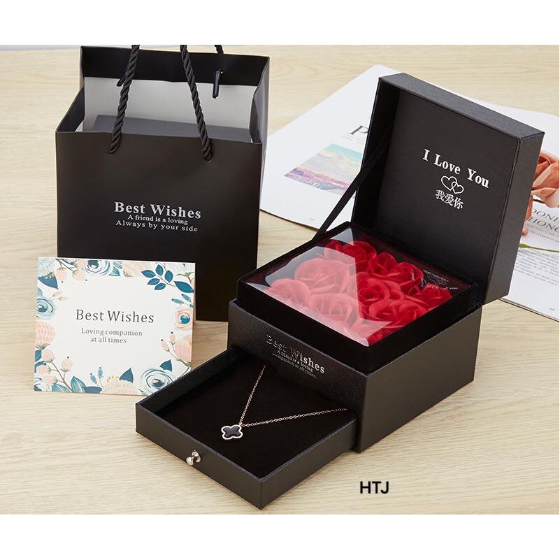 Hộp hoa hồng đựng trang sức,đựng son ♥️ Freeship ♥️ hoa hồng sáp 9 bông thể hiện cho tình yêu vĩnh cửu