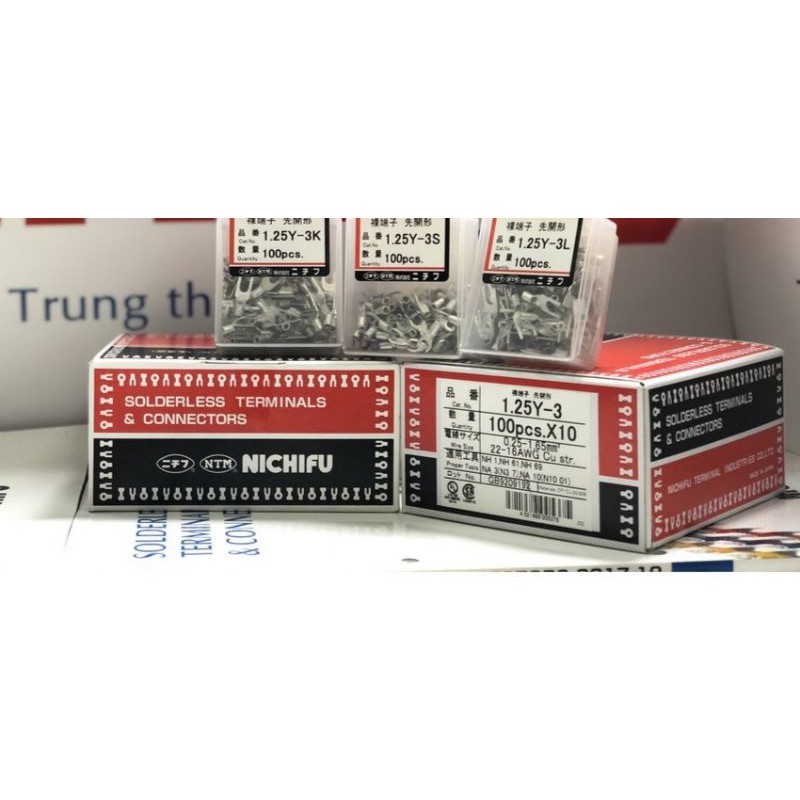 100 chiếc Đầu cốt chữ Y/đầu cốt chẻ trần NICHIFU Nhật Bản dòng 1.25Y-2.5/3/3S/3L/3N/3K/3.5/3.5K/4N/4S/5