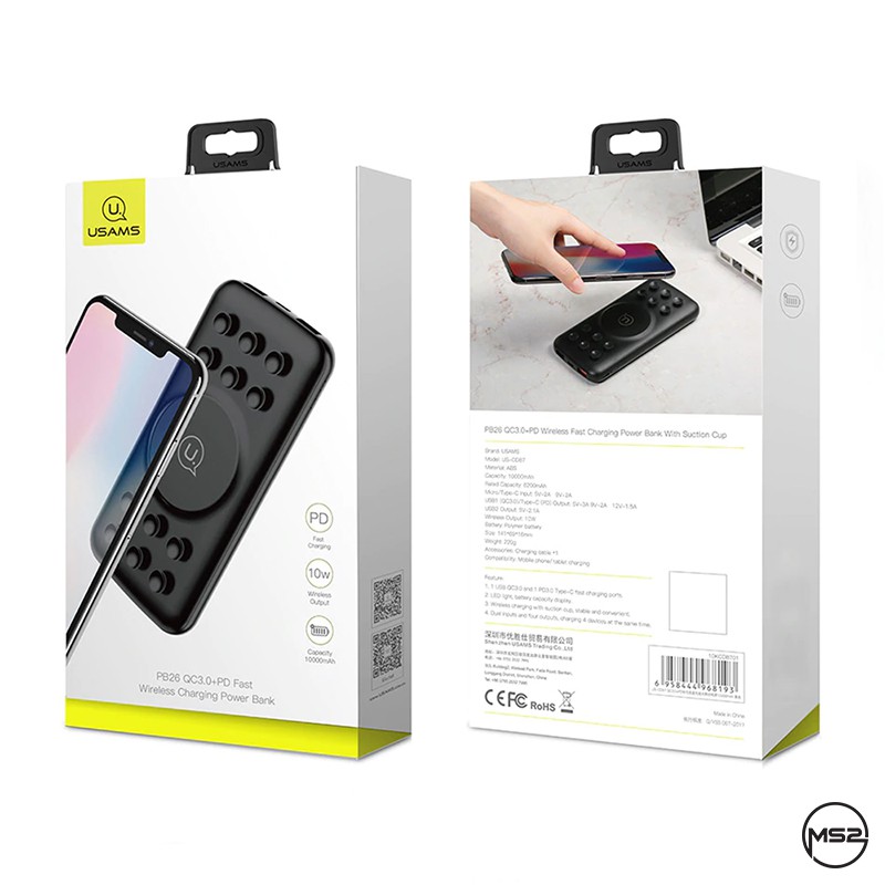 PIN SẠC DỰ PHÒNG SẠC NHANH KHÔNG DÂY USAMS - PB26 (10.000 MAH)