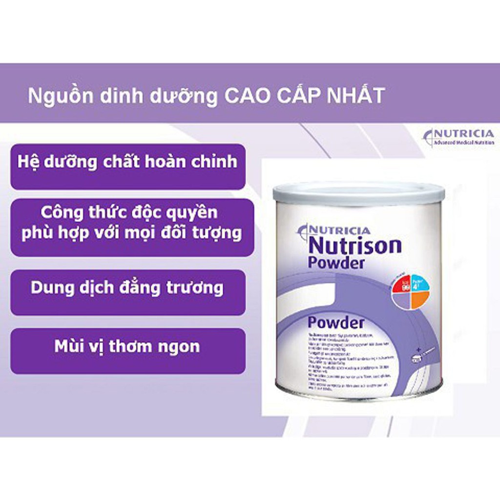 Sữa Bột Nutrison Powder dành cho bệnh nhân cần phục hồi nhanh, ăn uống kém và gặp vấn đề tiêu hóa 430g