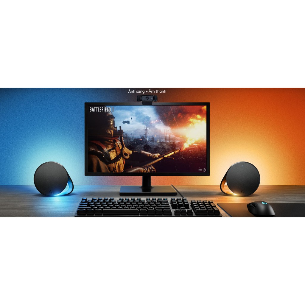 Loa chơi game Logitech G560 16.8 triệu màu RGB Lightsync Gaming, Công suất 240W, Âm thanh DTS X