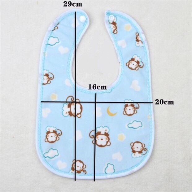 Yếm ăn dặm chống thấm có khuy bấm 100% cotton DD217