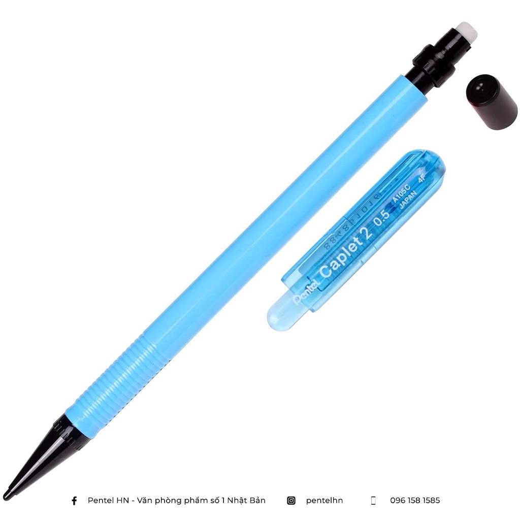 Bút Chì Kim Pentel Caplet Màu Neon A105C Ngòi 0.5mm | Thiết Kế Đẹp Mắt | 4 Màu Vỏ