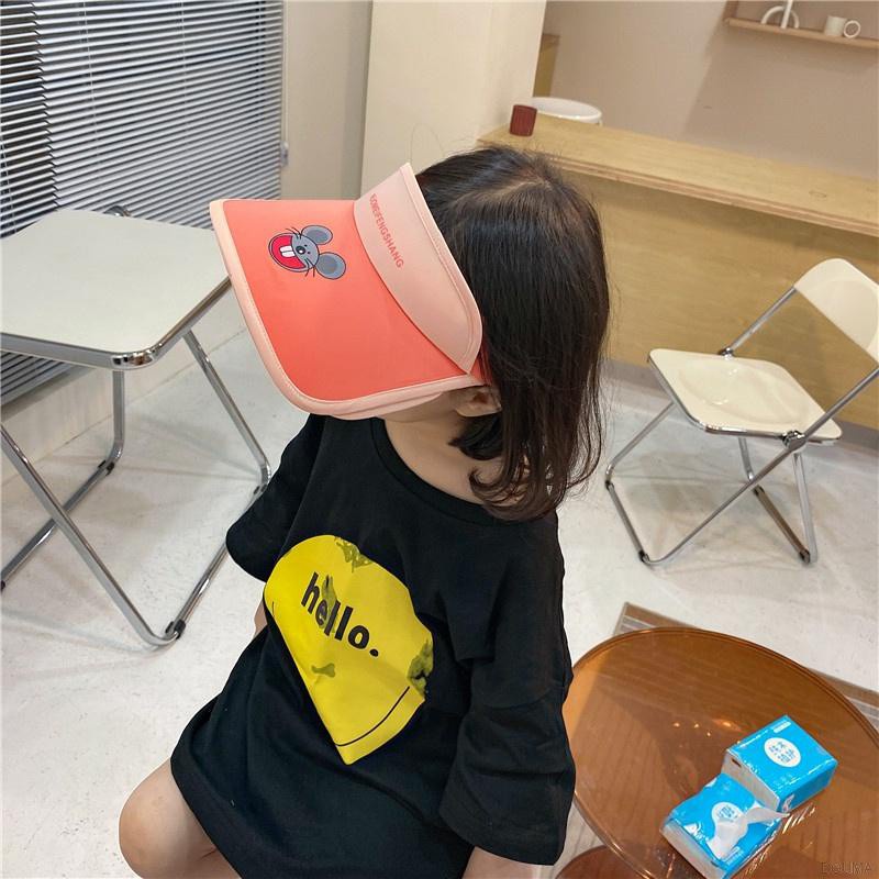 Mũ Lưỡi Trai Hở Chóp Chống Nắng Họa Tiết Hoạt Hình Phong Cách Hàn Quốc Cho Bé