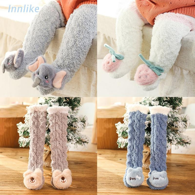 Vớ Cotton Dài Qua Gối Màu Trơn Giữ Ấm Thời Trang Cho Bé