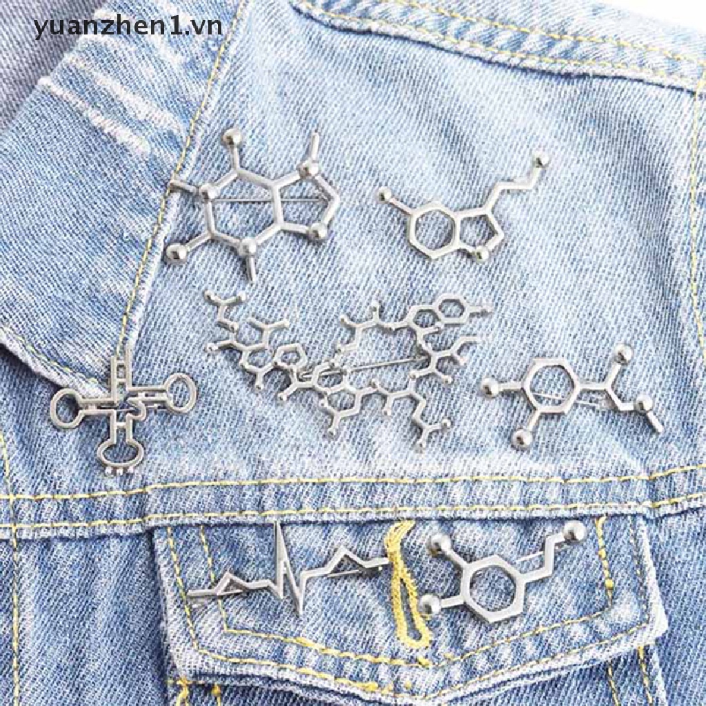 Zheng Huy Hiệu Cài Áo / Túi Xách Tráng Men Hình Cấu Trúc Hóa Học