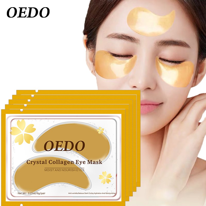 Mặt nạ mắt collagen OEDO tinh thể vàng phục hồi quầng thâm chống bọng/ làm trắng mắt 6g/ 5 miếng