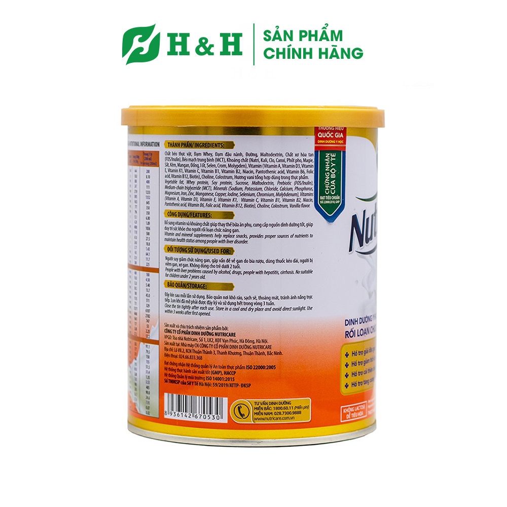 Sữa cho người rối loạn chức năng gan NUTRICARE LIVER